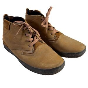 Cushe Leather Chukka Boots Mens 10 Tan Suede Trim Lace Up